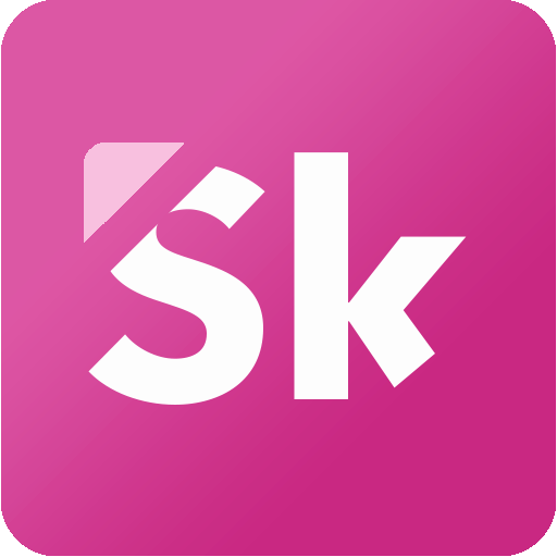 Różowe, kwadratowe logo modułu Strefa Klienta z literami SK